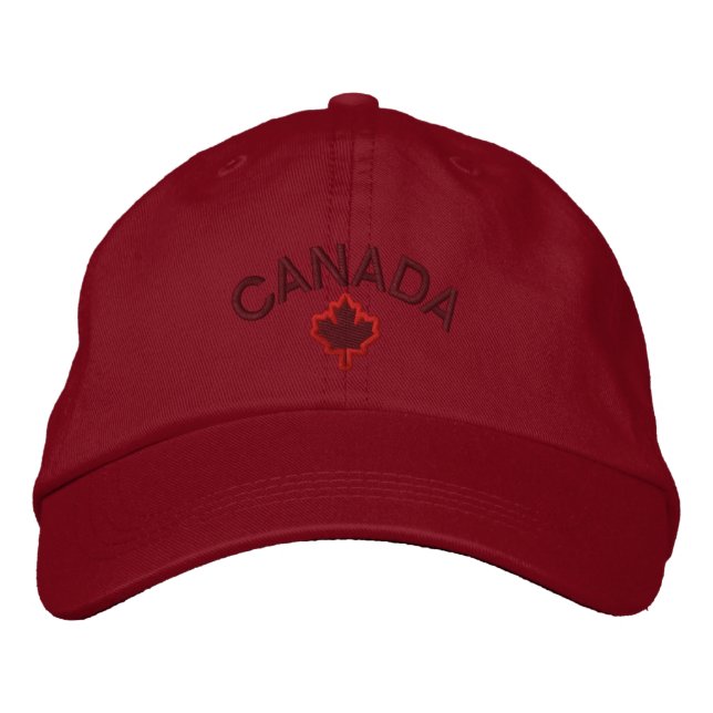 Canadian Maple Leaf Embroidery Canada Embroidered Baseball Cap (Front)