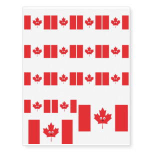 Canadian Maple Leaf Face Temporary Tattoos