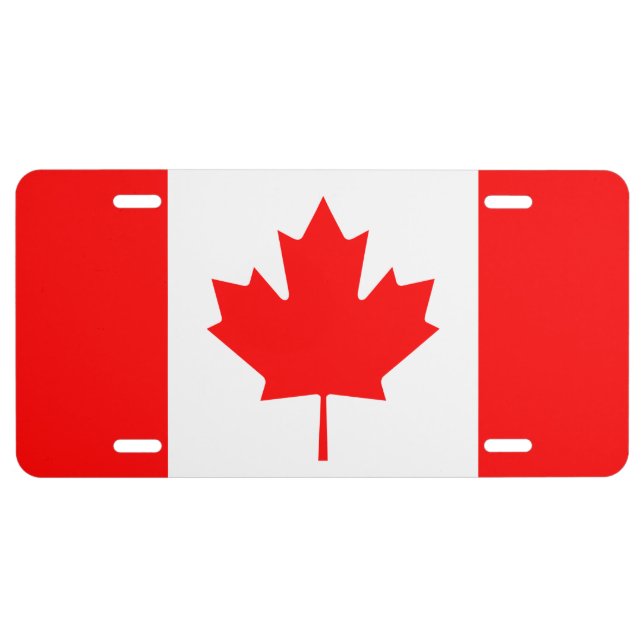 Canadian Maple Leaf Flag Style CANADA License Plate (Front)