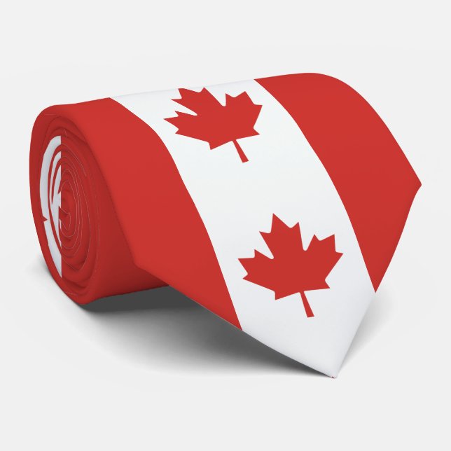 Canadian Maple Leaf Flag Tie (Rolled)