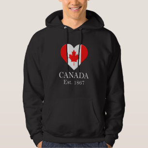 Canadian Maple Leaf Heart Flag  Canada Hoodie