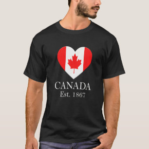 Canadian Maple Leaf Heart Flag Canada T-Shirt