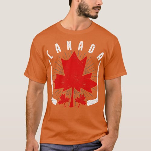 Canadian Maple Leaf Ice Hockey Canada T_Shirt