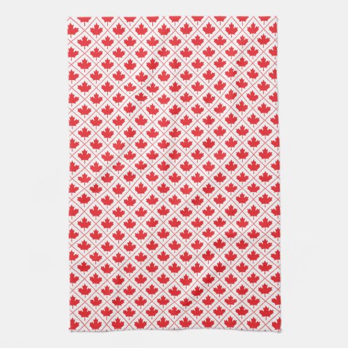 Canadian Maple Leaf in Red and White Kitchen Towel