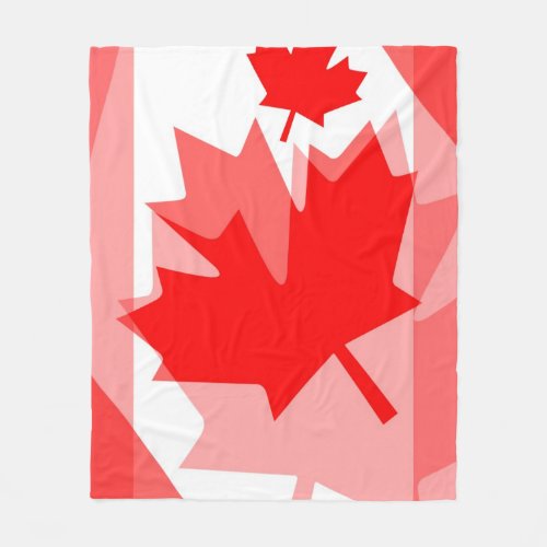 Canadian Maple Leaf Layered Style CANADA Fleece Blanket