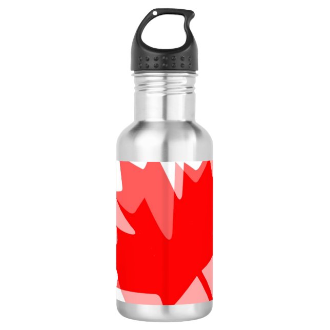 Canadian Maple Leaf Layered Style CANADA Stainless Steel Water Bottle (Front)