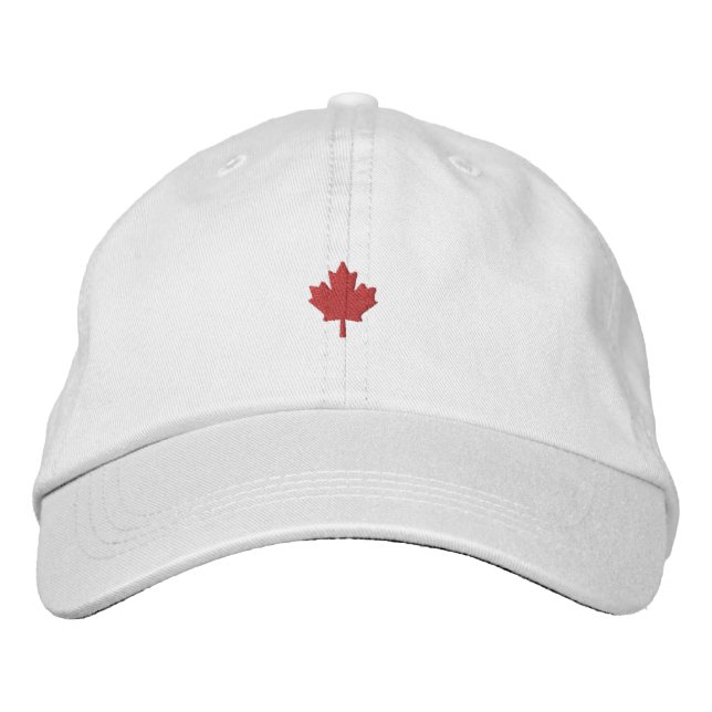 Canadian Maple Leaf Micro Embroidered Baseball Cap (Front)