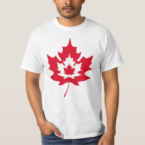 Canadian Maple Leaf _ Modern Red  White T_Shirt