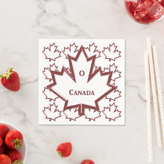Canadian Maple Leaf Paper Napkins (Insitu)
