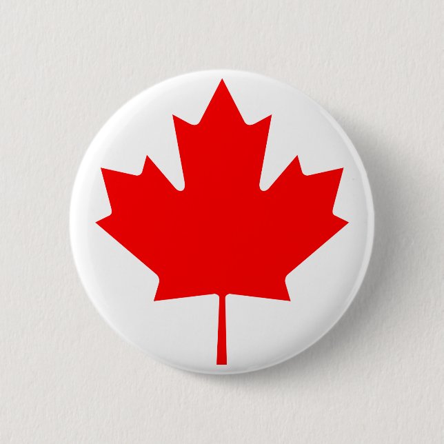 Canadian Maple Leaf Pinback Button (Front)