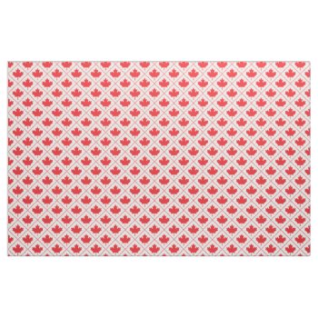 Canadian Maple Leaf Red And White Diamond Pattern Fabric by CandiCreations at Zazzle