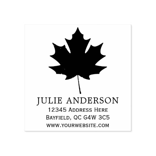 Canadian maple leaf return address rubber stamp