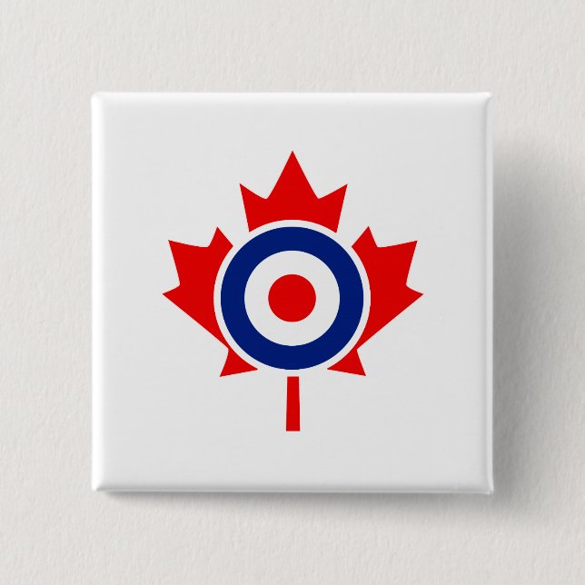 Canadian Maple Leaf Roundel Graphic Button (Front)