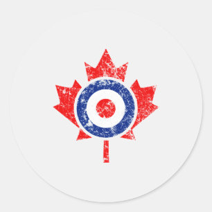 Canadian Maple Leaf Roundel Grunge Mod CANADA Classic Round Sticker