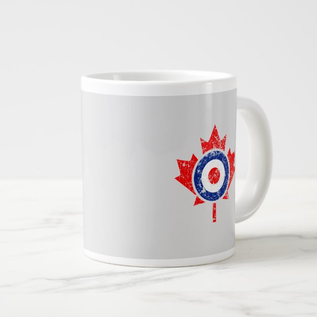 Canadian Maple Leaf Roundel Grunge Mod CANADA Giant Coffee Mug (Front Right)