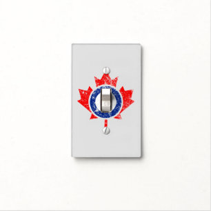 Canadian Maple Leaf Roundel Grunge Mod CANADA Light Switch Cover