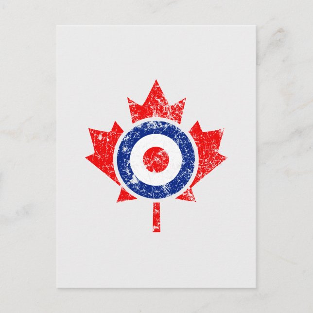 Canadian Maple Leaf Roundel Grunge Mod CANADA Postcard (Front)