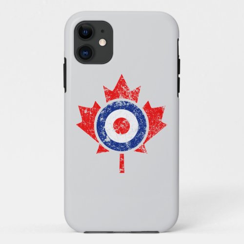 Canadian Maple Leaf Roundel Grunge Mod style iPhone 11 Case