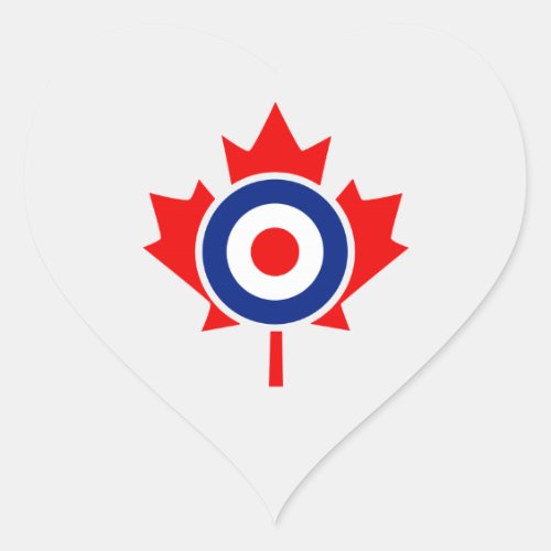 Canadian Maple Leaf Roundel Mod Badge Heart Sticker