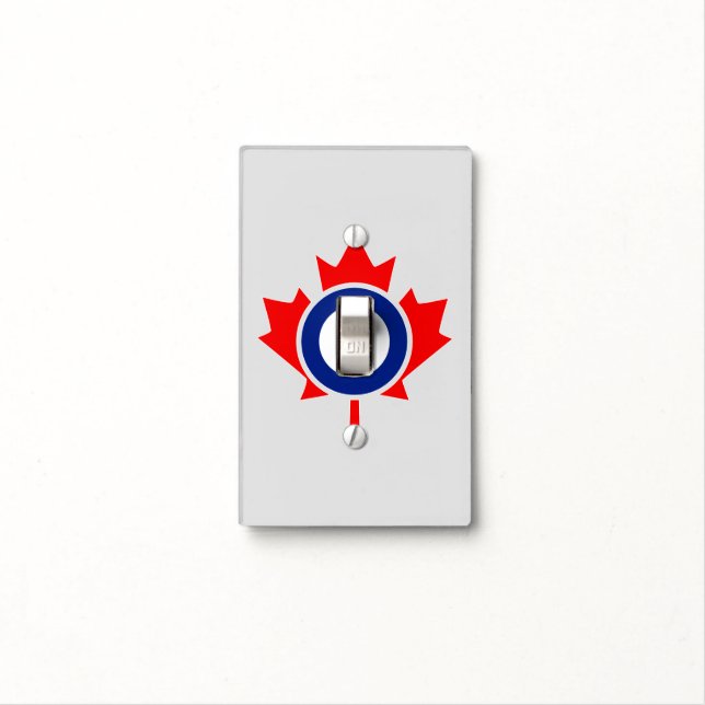 Canadian Maple Leaf Roundel Mod Badge Light Switch Cover (In Situ)