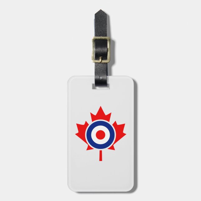 Canadian Maple Leaf Roundel Mod Badge Luggage Tag (Front Vertical)