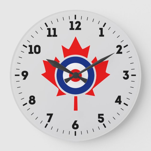 Canadian Maple Leaf Roundel Mod Badge on a Large Clock (Front)