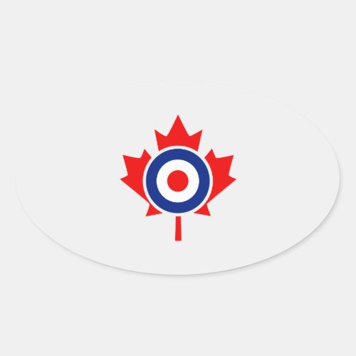 Canadian Maple Leaf Roundel Mod Badge Oval Sticker