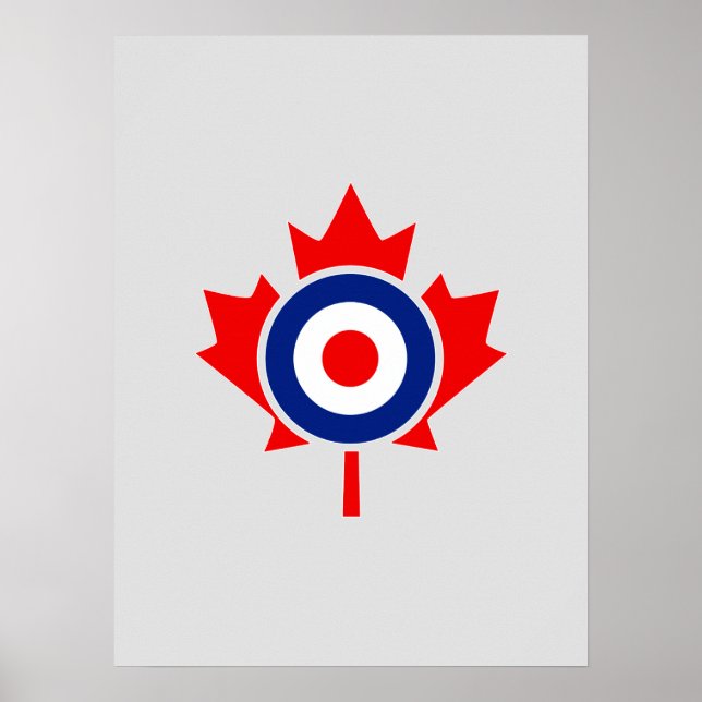 Canadian Maple Leaf Roundel Mod Badge Poster (Front)
