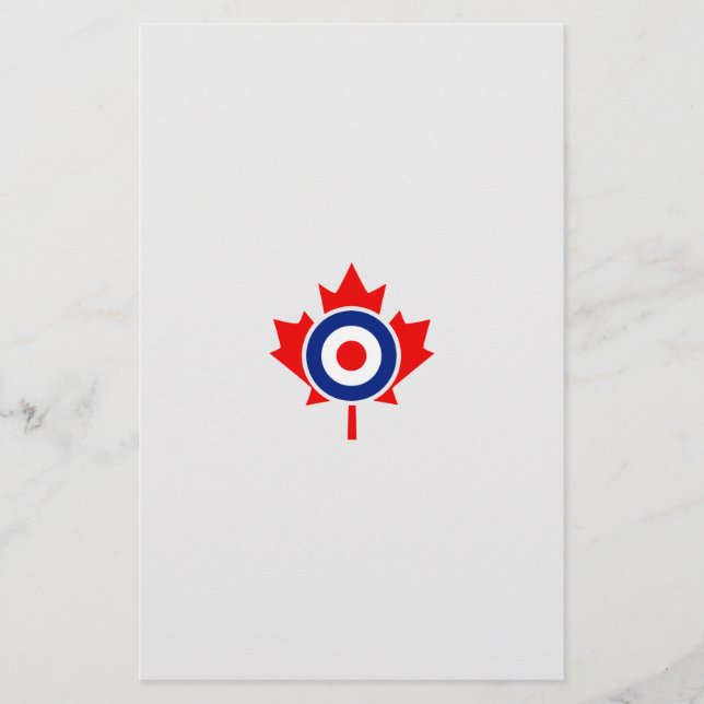 Canadian Maple Leaf Roundel Mod Badge Stationery (Front)