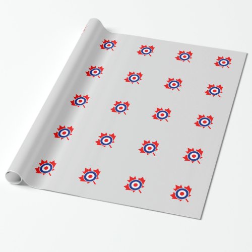 Canadian Maple Leaf Roundel Mod Badge Wrapping Paper