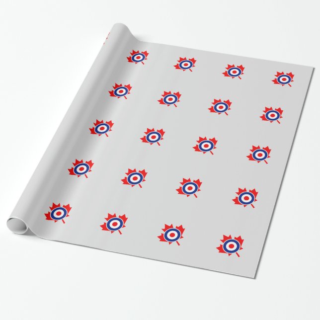 Canadian Maple Leaf Roundel Mod Badge Wrapping Paper (Unrolled)