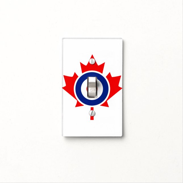 Canadian Maple Leaf Roundel Mod CANADA Light Switch Cover (In Situ)