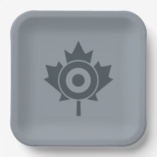 Canadian Maple Leaf Roundel Mod Graphic Paper Plates