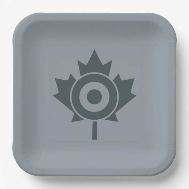 Canadian Maple Leaf Roundel Mod Graphic Paper Plates (Front)