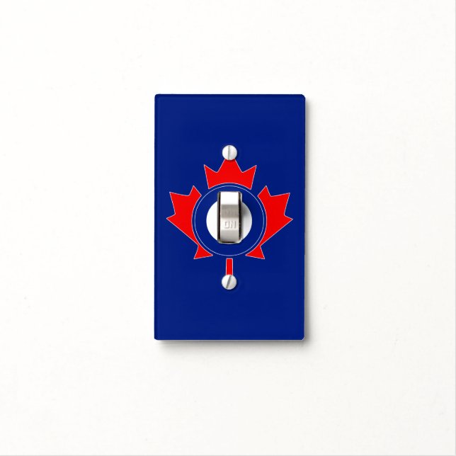 Canadian Maple Leaf Roundel Mod Light Switch Cover (In Situ)