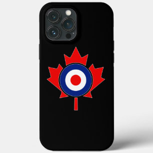 Canadian Maple Leaf Roundel Mod on black iPhone 13 Pro Max Case
