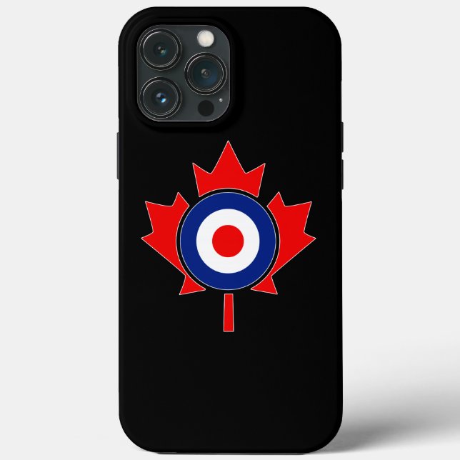 Canadian Maple Leaf Roundel Mod on black Case-Mate iPhone Case (Back)