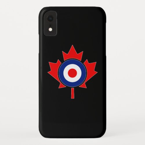 Canadian Maple Leaf Roundel Mod on black iPhone XR Case