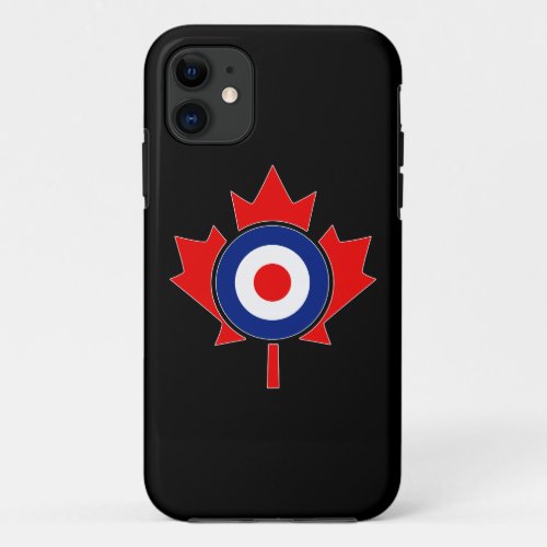 Canadian Maple Leaf Roundel Mod on black iPhone 11 Case