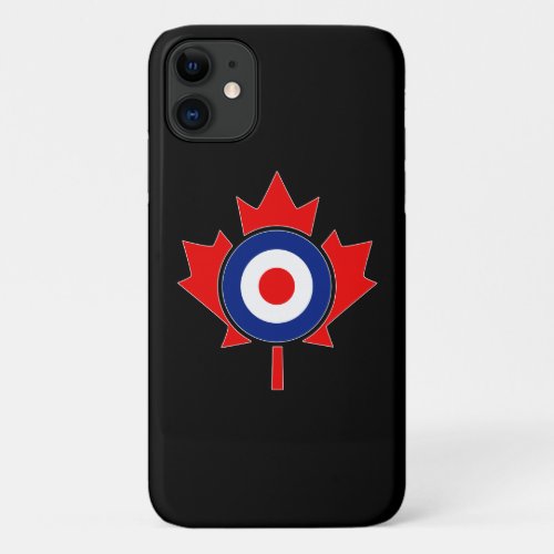 Canadian Maple Leaf Roundel Mod on black iPhone 11 Case