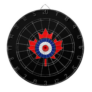 Canadian Maple Leaf Roundel Mod on black Dart Board