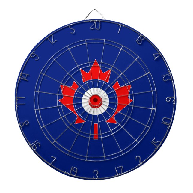 Canadian Maple Leaf Roundel Mod on blue Dartboard (Front)
