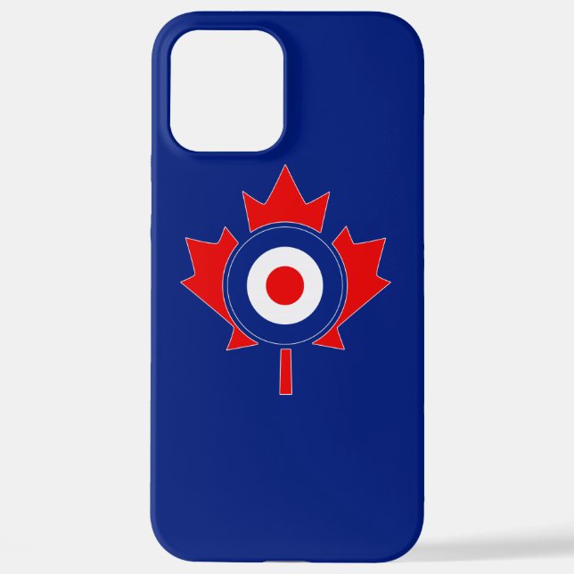 Canadian Maple Leaf Roundel Mod on blue iPhone Case (Back)
