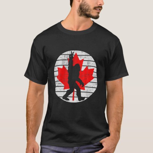 Canadian Maple Leaf Sasquatch Canada T_Shirt