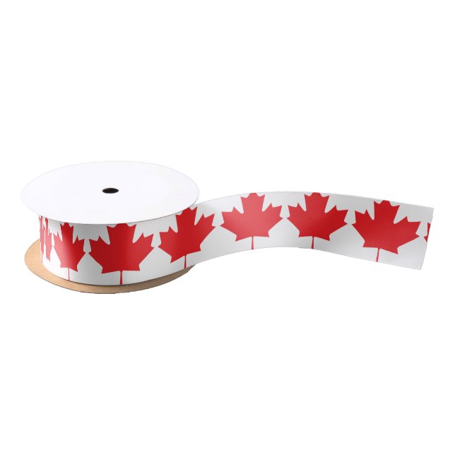 Canadian Maple Leaf Satin Ribbon (Spool)