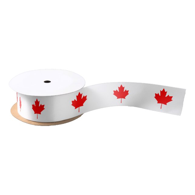 Canadian Maple Leaf Satin Ribbon (Spool)