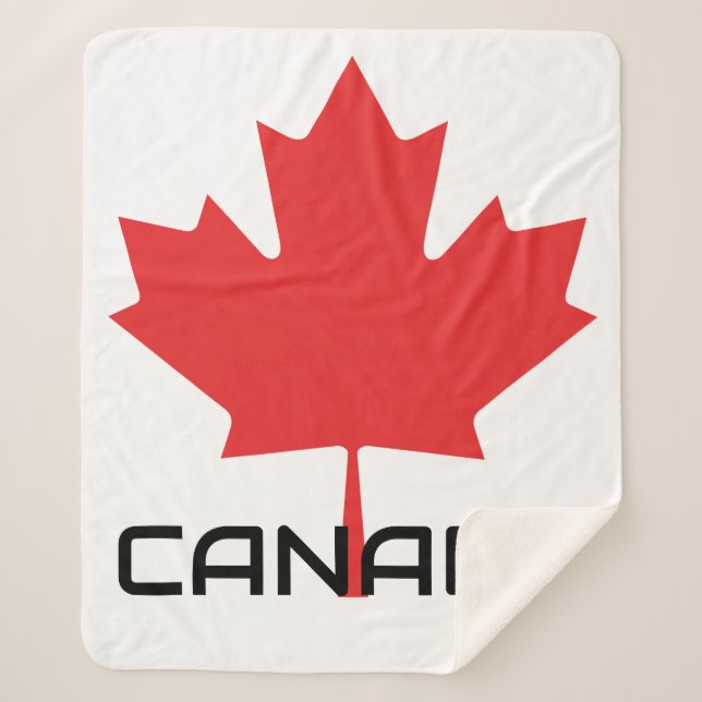 Canadian Maple Leaf Sherpa Blanket – Red Fall  (Front)