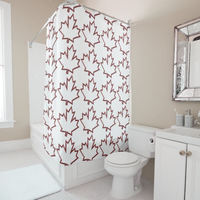 Canadian Maple Leaf Shower Curtain (In Situ)