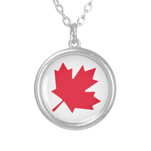 Canadian Maple Leaf Silver Plated Necklace