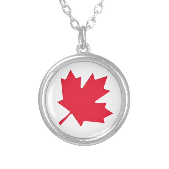 Canadian Maple Leaf Silver Plated Necklace (Front)